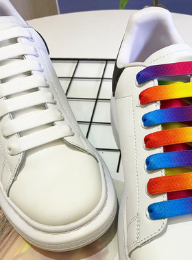 Rainbow Lace Gradient for Little White Shoes