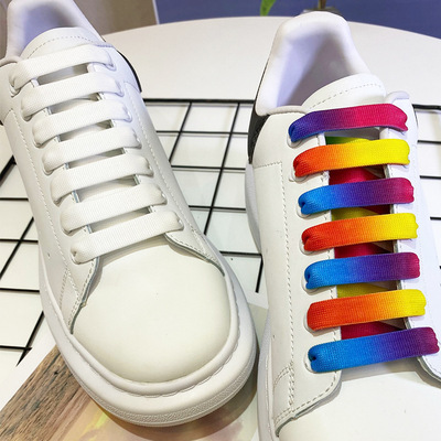 Rainbow Lace Gradient for Little White Shoes