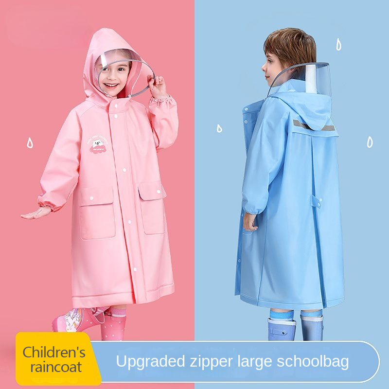 EVA Children's Raincoat Non Disposable Raincoat With Schoolb 婴童用品 雨衣 原图主图