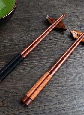 Handmade Japanese Natural Chestnut Wood Sushi Chopsticks Set