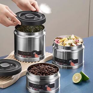 Coffee Beans Vacuum Sealed Jug Stainless Steel Airtight Cont