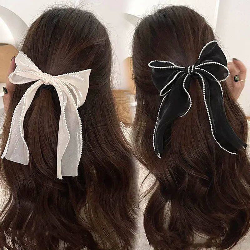 Bow Hair Clip Women Cute Bowknot Riband Hairpin Barrettes Gi