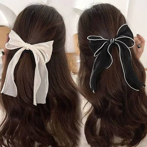 Bow Hair Clip Women Cute Bowknot Riband Hairpin Barrettes Gi