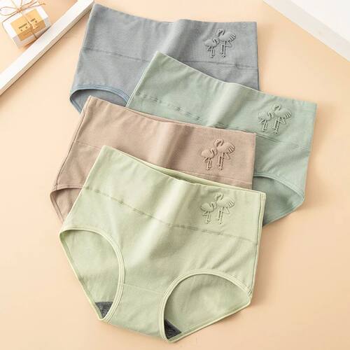4Pcs Plus Size Women Panties High Waist Body Shaper Underwea