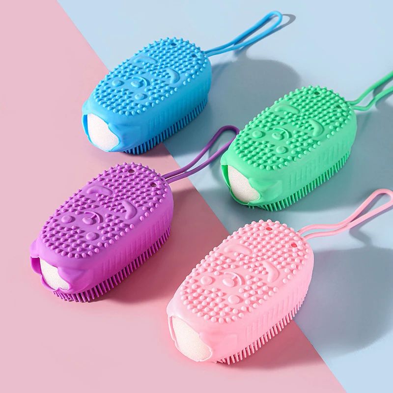 Silicone Body Scrubber Shower Exfoliating Scrub Sponge Bubbl