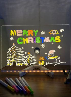Glowing LED Drawing Board Lamp Transparent Acrylic Message N