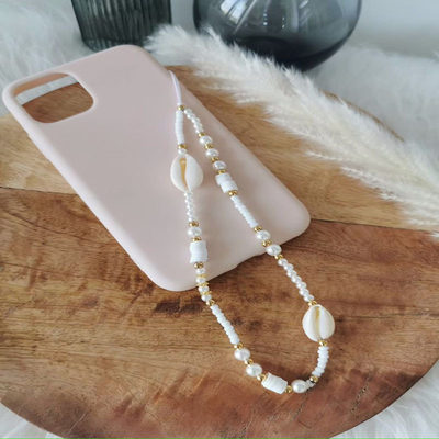 2022 Trendy Mobile Strap Phone Charm Pearl Letter Phone Chai