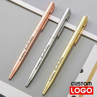 20-200 Pens New Slim Metal Ballpoint Pens Rose Gold Custom L