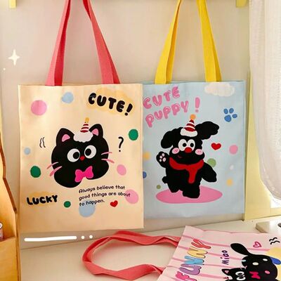 Handheld Cartoon Tutoring Bag Animal High-capacity Textbook
