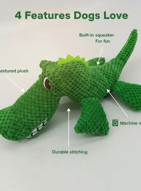 Large Crocodile Dog Toys Resistant Indestructible Plush Big