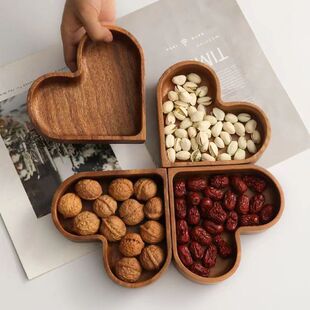 Solid wood tray, dry fruit box, nut plate, walnut wood