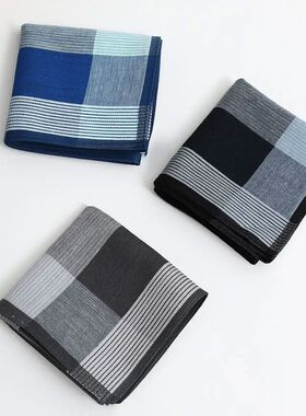 6 Pack of Men's Pure Cotton Handkerchiefs, Gentleman's Plaid