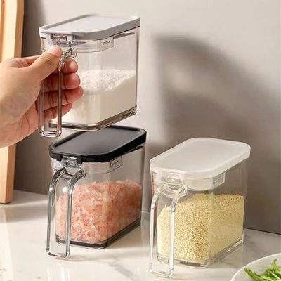 1 Sealed Pop-Top Seasoning Box with Spoon, Household Moistur