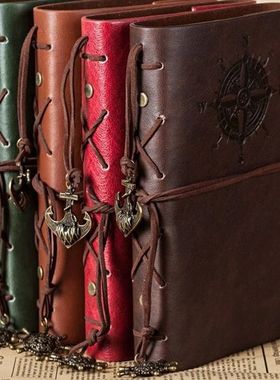 Retro Spiral Notebook Diary Notepad Vintage Pirate Anchors P