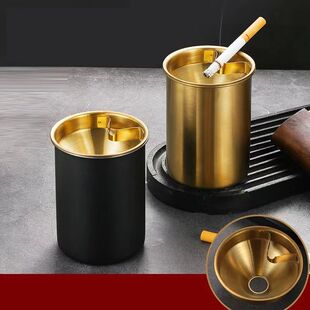 Ashtray Stainless Steel Ashtray With Lid Round Windproof Sta