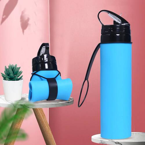 600ml Children Cup Reusable Silicone Sports Bottle Soft Fold