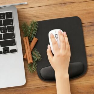 with Ergonomic Desig Pad Support Mouse Black Piece Wrist