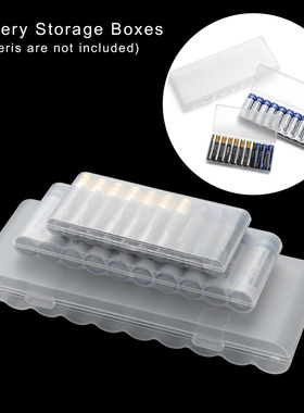 10 Slot Transparent White Plastic Battery Storage Box Hard