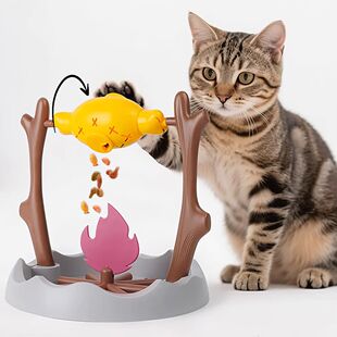 Outdoor BBQ Shaped Interactive Cat Toy - Rolling Food Dispen