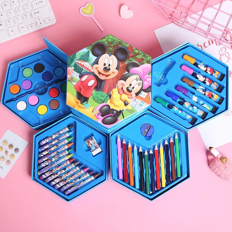 46pcs Disney Watercolor Pen Children'S Crayons Color Lead Pa