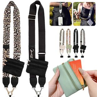 Phone Strap With Zippered Pouch Clip And Go Lanyard For Mobi