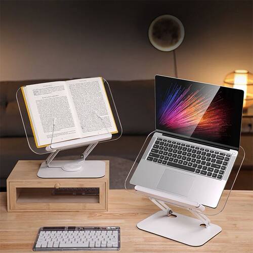 Foldable Desktop Riser with 360 Degree Rotating Base Cookboo