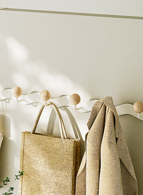 Hanging clothes rack behind the door to store magical items