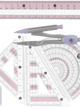Ruler Set Protractor for Geometry Triangle School Office Com