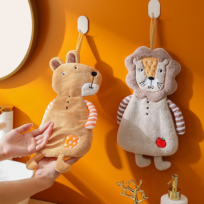 Home Hanging Hand Towels for Kids High Quality Coral Velvet