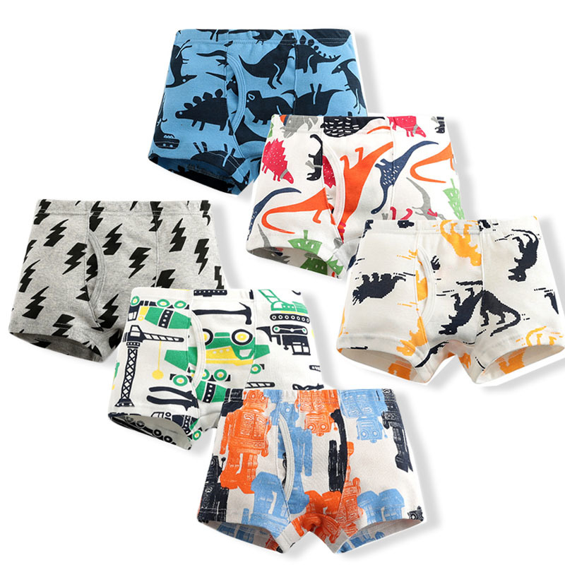 3 Piece Kids Boys Underwear Cartoon Children's Shorts Pantie