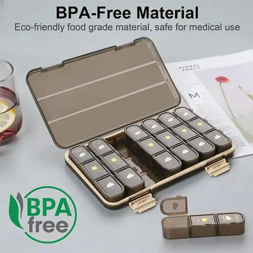 21/28Grid Pill Box Large Capacity Pill Box Pill Medicine Sto