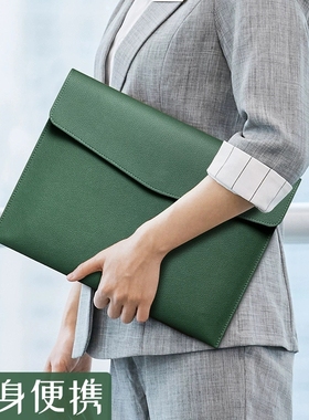 Leather file bag File bag thickened business document bag