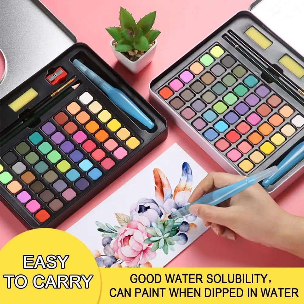 10Pcs/Set 36/48 Colors Watercolor Paint with Paint Brush Hig