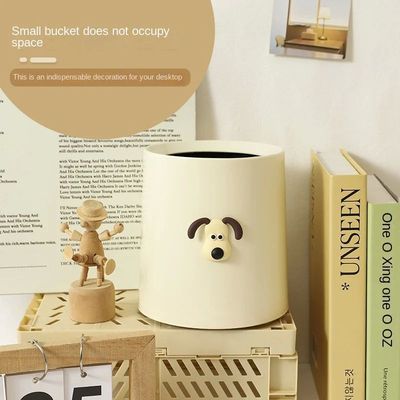 Mini Trash Bin Desktop Bin Small Trash Can Tube with Cover B