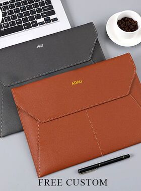 Business Engrave Initials Document Bag A4 Paper Office Luxur