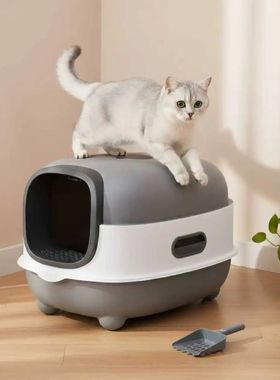 Bingopaw Large Cat Litter Box with Cat Litter Scoop with Lid