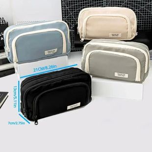 Dirty-proof Black Large Capacity Pencil Bag Aesthetic School