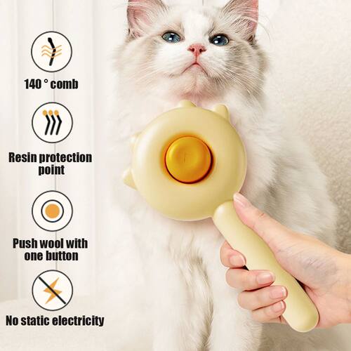 Self-Cleaning Pet Slicker Brush for Dogs & Cats, Grooming Co