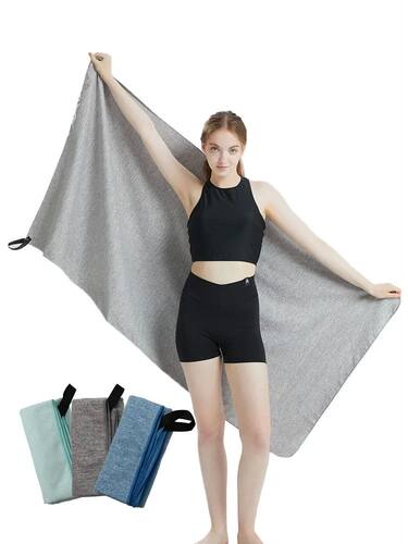 Microfiber Quick Dry Gym Towel Silver ION OdorFree Absorbent