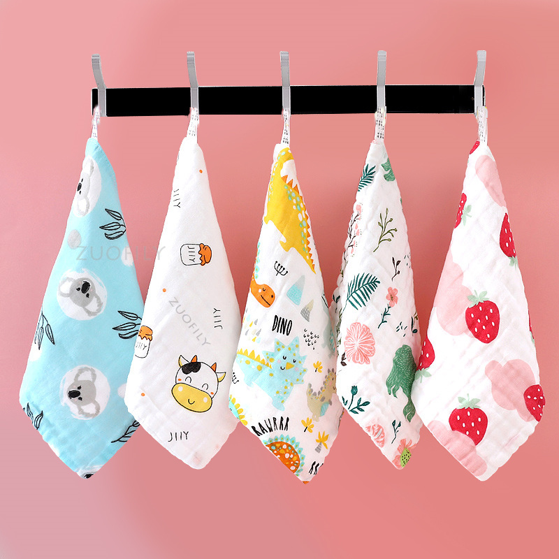 Muslin Cotton Baby Towel 6 Layer Handkerchief Colorful Kid W