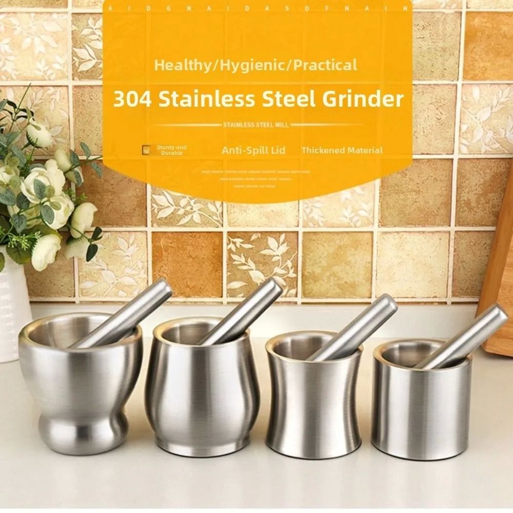 New Stainless Steel Manual Garlic Pounder Rust Proof Anti-Sl