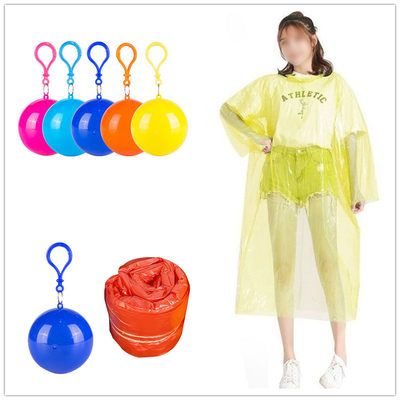 Portable Raincoat Ball Emergency Poncho Unisex Plastic Dispo