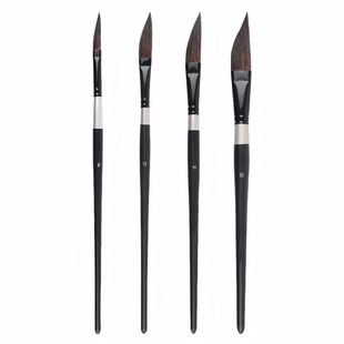 4-pcs pull wire paint brush gouache nylon hair knife-shaped