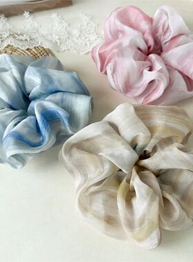 Summer New Style Tie-dye Chiffon Pleated Hair Band High-end