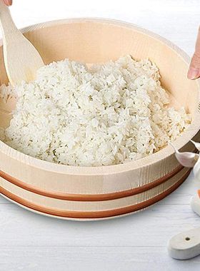 Japanese Rice Tub Sushi Bowl Serving Hangiri Wood Accessory