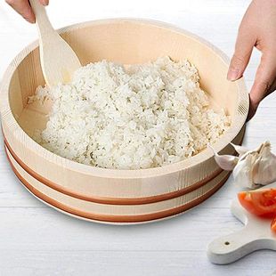 Sushi Bowl Serving Japanese Wood Tub Hangiri Accessory Rice