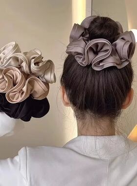 Vintage Solid Large Intestine Twisted Scrunchie For Women Gi