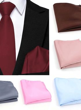 New Handkerchief Macaron Soild Color Hanky For Men's Busines