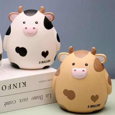 1PC Cute Cow Piggy Bank Money Plastic Coin For Attracting Mo