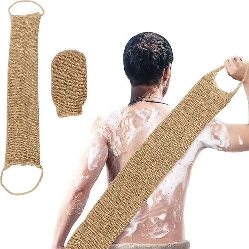Hemp Back Scrubber Bath Towel Jute Exfoliating Loofah Back S
